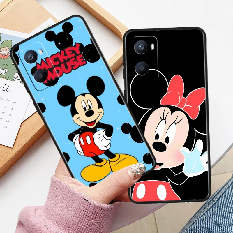 Disney Mickey Mouse Black Phone Case For OPPO A 9 16 31 52 53 54 55 56 57 72 73 74 76 77 93 94 96 98 S 2020 Shell Cover Capa