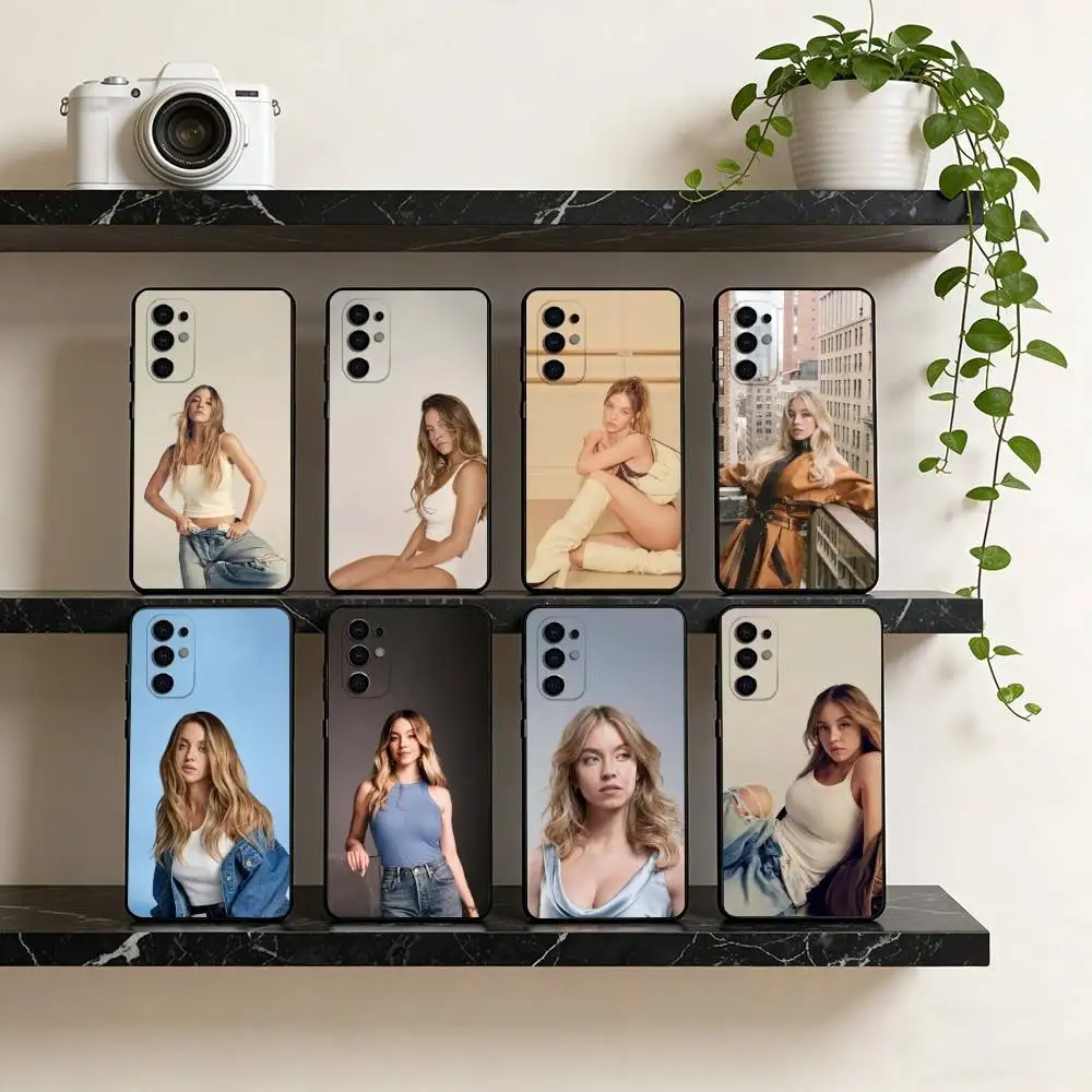 Fashion S-Sydney Sweeney  Phone Case Black Silicone Soft For Samsung S25,S24,S21,S22,S23,S30,Ultra,S20,Plus,Fe,Lite