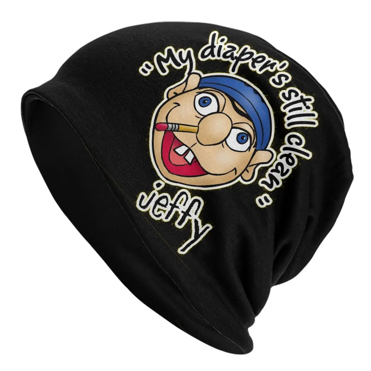 

Jeffy My Diaper's Still Clean SML Men Women Adult Beanies Caps Knitted Bonnet Hat Warm Autumn Winter Outdoor Skullies Hats