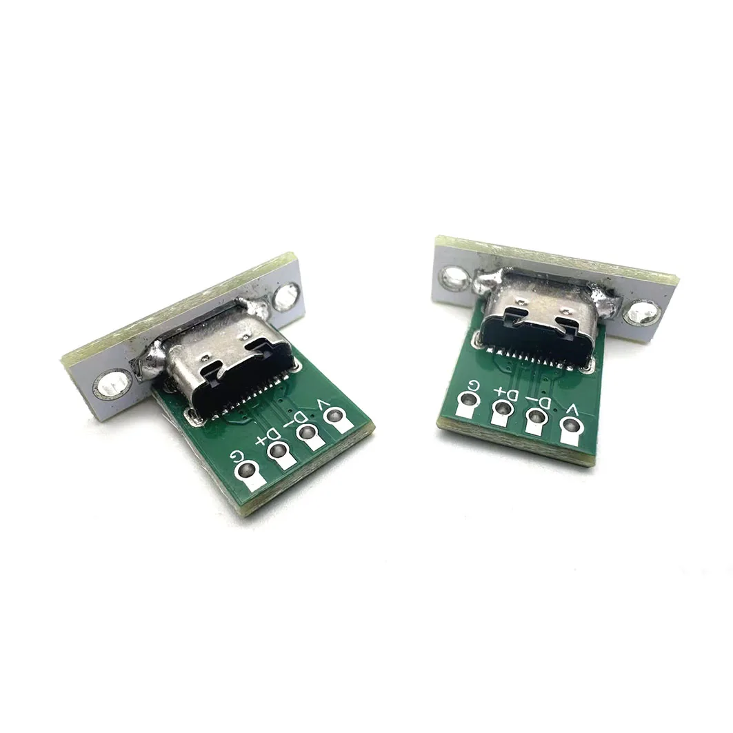 1-6pcs Type-C Female Connector Panel installation power Charging Port Type-C Double-sided Test jack With Mounting hole Board