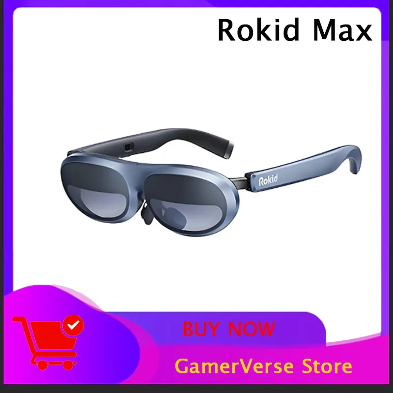Rokid Max AR-Brille, 3D-Smart-Brille, Micro-OLED, 215-Zoll-Max-Bildschirm für Smartphone, Nintendo Switch, PS5, Xbox PC, All-in-One