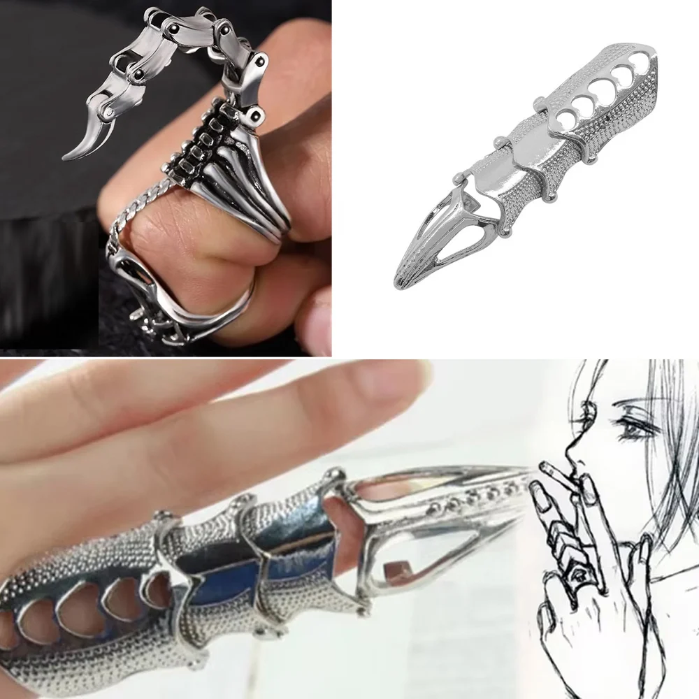 Anime Oosaki Nana Cosplay Metal Similar Style Ring Armor Knuckle Finger Rings Adult Unisex Punk Hiphop Jewelry Accessories Prop