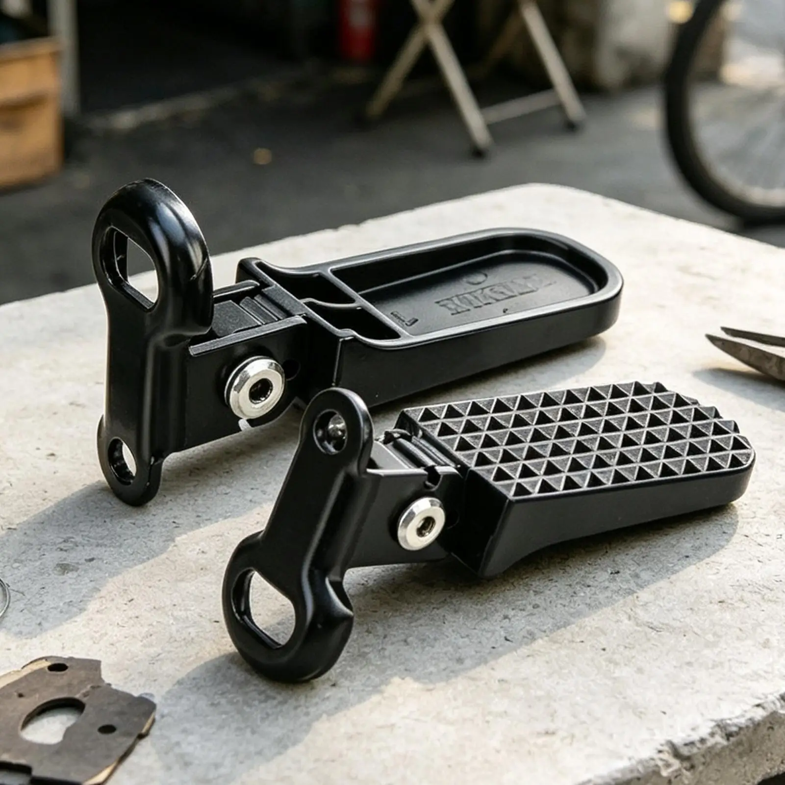 1 Pairs Foldable Electric Bike Rear Pedals Aluminum Alloy Bicycle Foot Rest Pegs With Non-Slip Surfaces Cycling Accessories