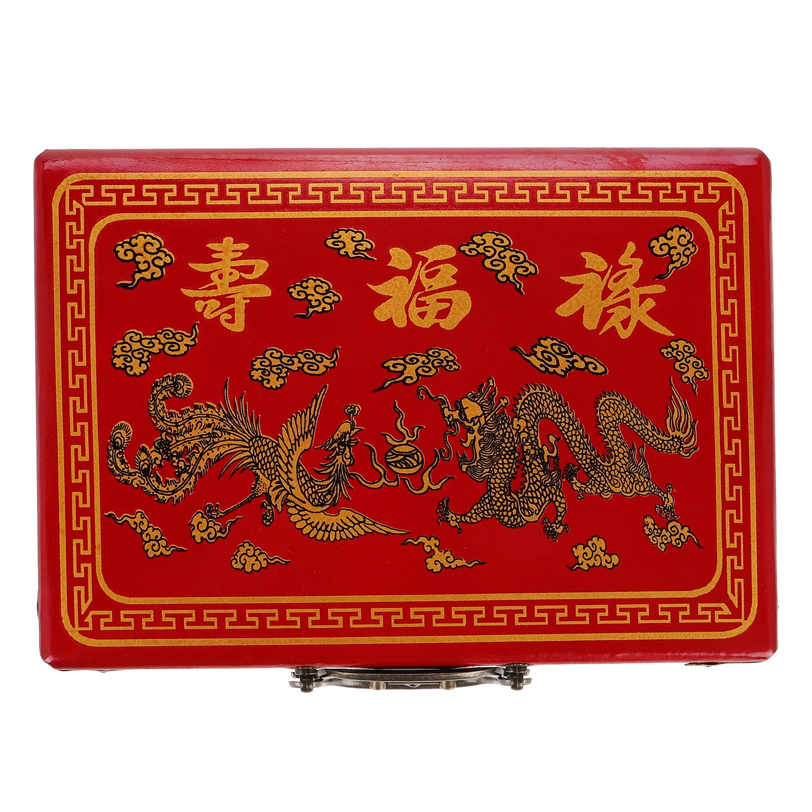 麻雀箱 大容量 頑丈な収納容器 滑らかなエッジ レトロなデザイン ポータブルハンドル 家庭用ツールボックス 中国語