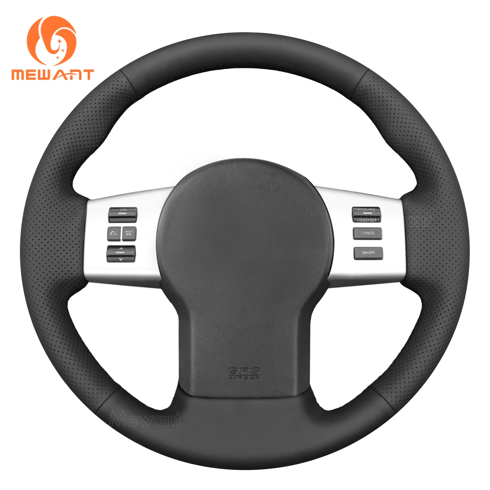 Mewant Black Artificial Leather Car Steering Wheel Cover for Nissan Frontier 2005-2021 / Pathfinder 2005-2012 / Xterra 2005-2015