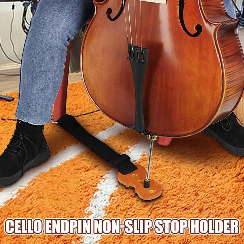 Cello Rock Stop Wooden Cello Non-slip Stopper Endpin Rest Holder Wear-Resistant Cello Anti-Slip Mat Cello Accessories For Floor