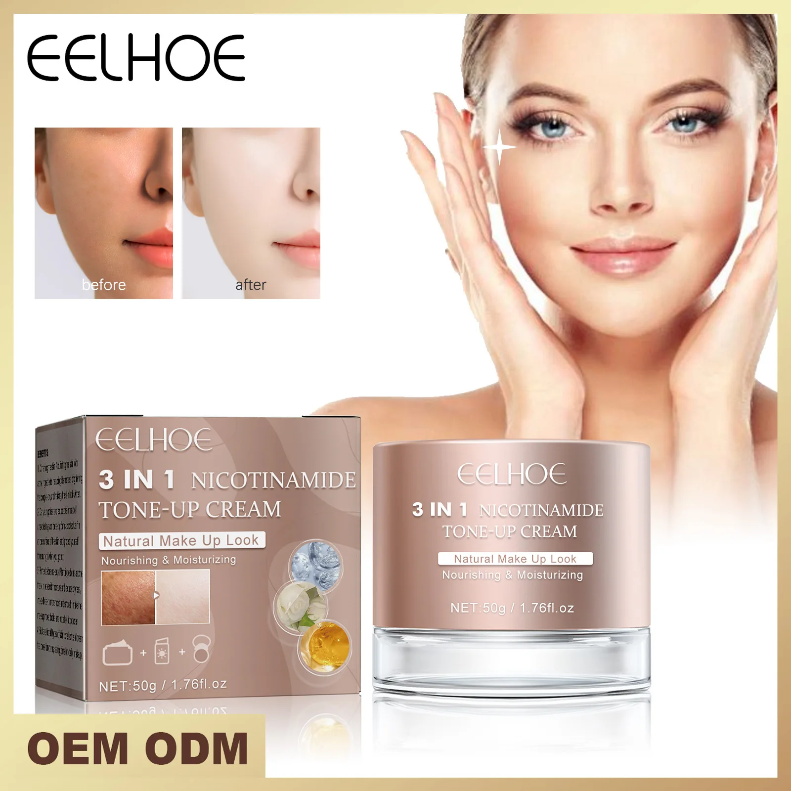 

3-in-1 Whitening&Brightening Cream Moisturizing refreshing non greasy concealer even brightening skin face cream