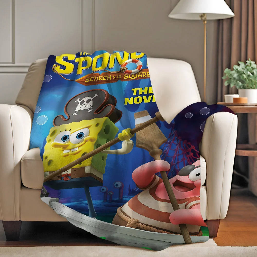 

Anime S-spongebob Cartoon S-squarepants Blanket Warm And Soft Suitable For Bedroom Living Room Sofa Bed Office Travel Camping