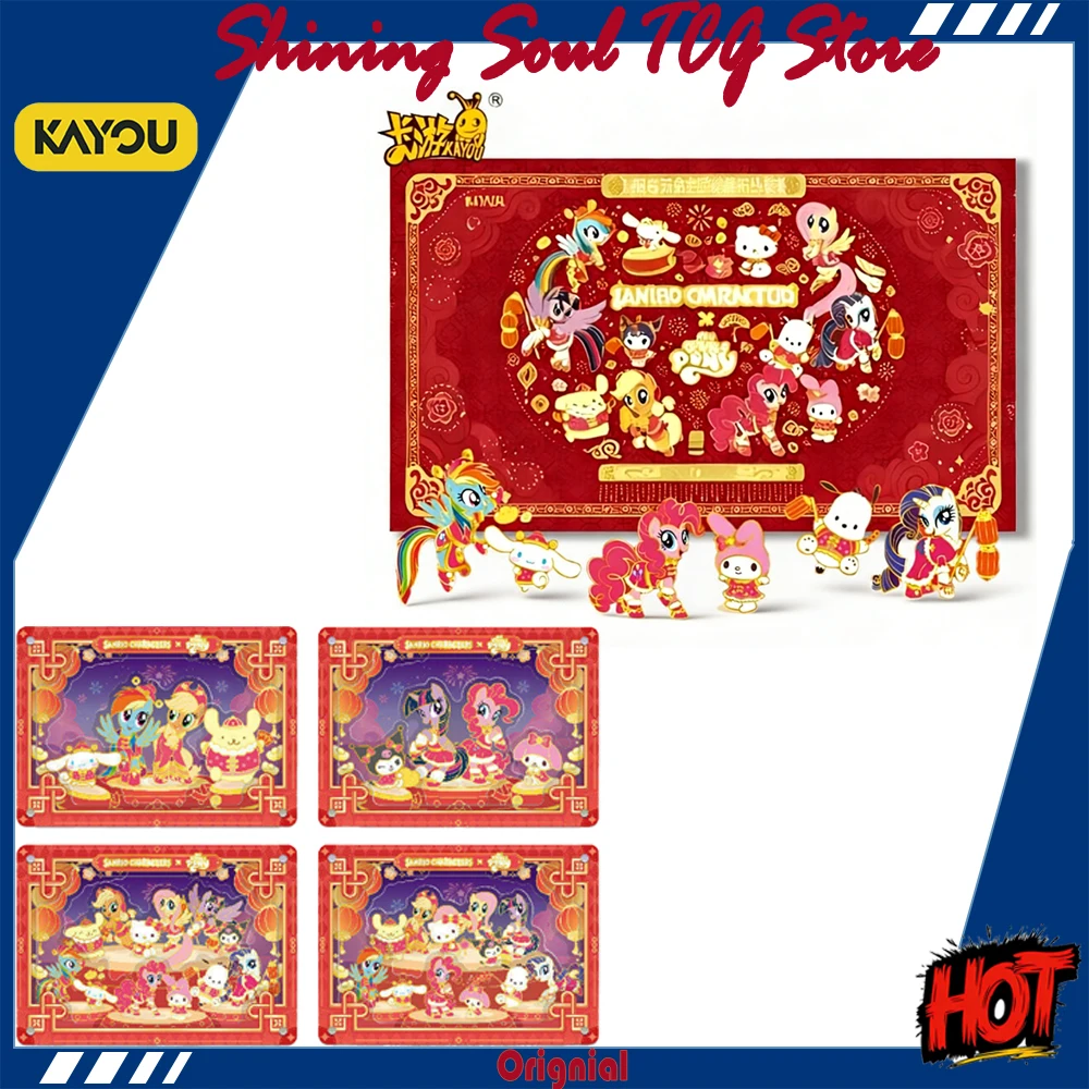Genuine KAYOU Sanrio Family X Little Ma Baoli Good Luck Cute Card New Year Gift Box Female Anime Peripheral Cards birthday gift