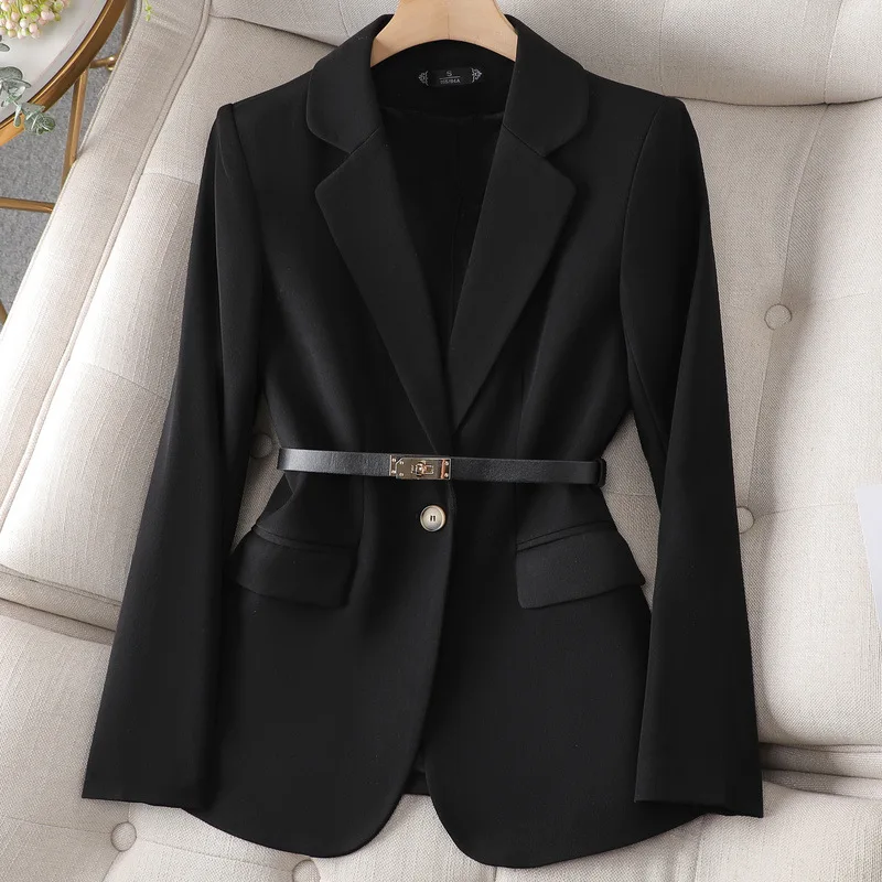 Suit Jacket Women\'s Solid Color Professional Casual Fashion Versatile Simple Temperament Plus Size Coats 2024 Autumn Winter