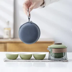 Ceramic Teapot and Tea Cup Set Kit Tea Making Travel Tea Set Portable Outdoor Teaset Bag Chinese Teaware Sets 1 Bowl 3 Cup