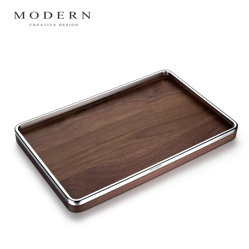 Original light luxury Ruyi tray North American black walnut aromatherapy storage tea tray dining tray
