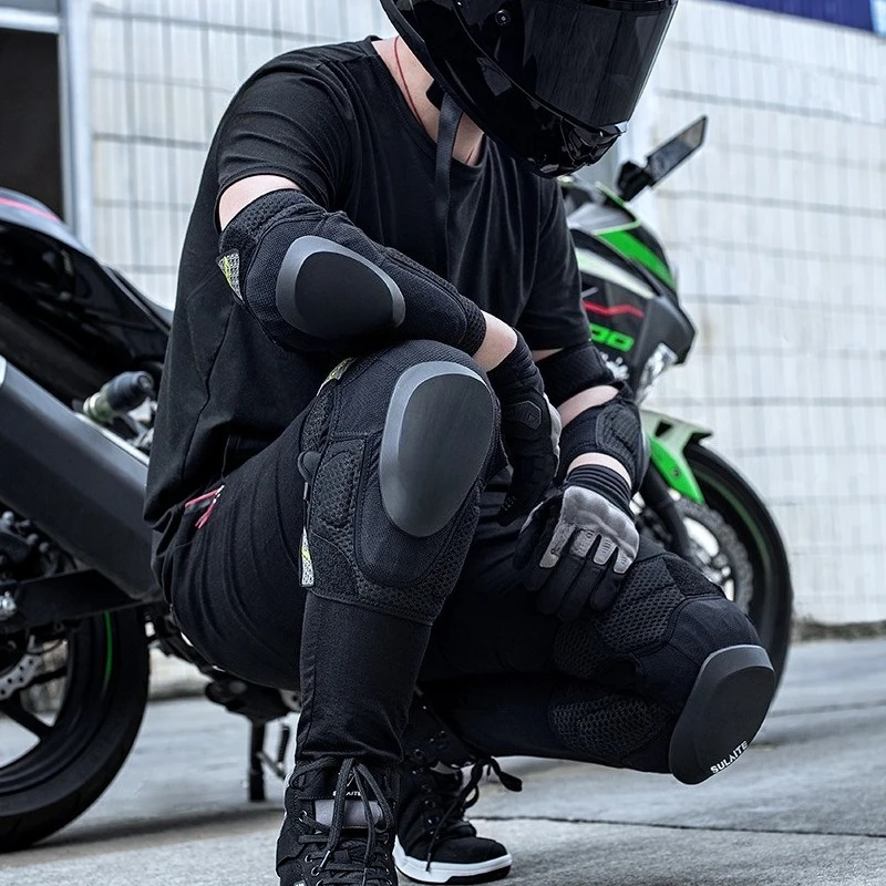 Motorcycle Knee Pads Off-Road Protective Equipment Cycling Leg Pads Racing Elbow  Full Set of Summer