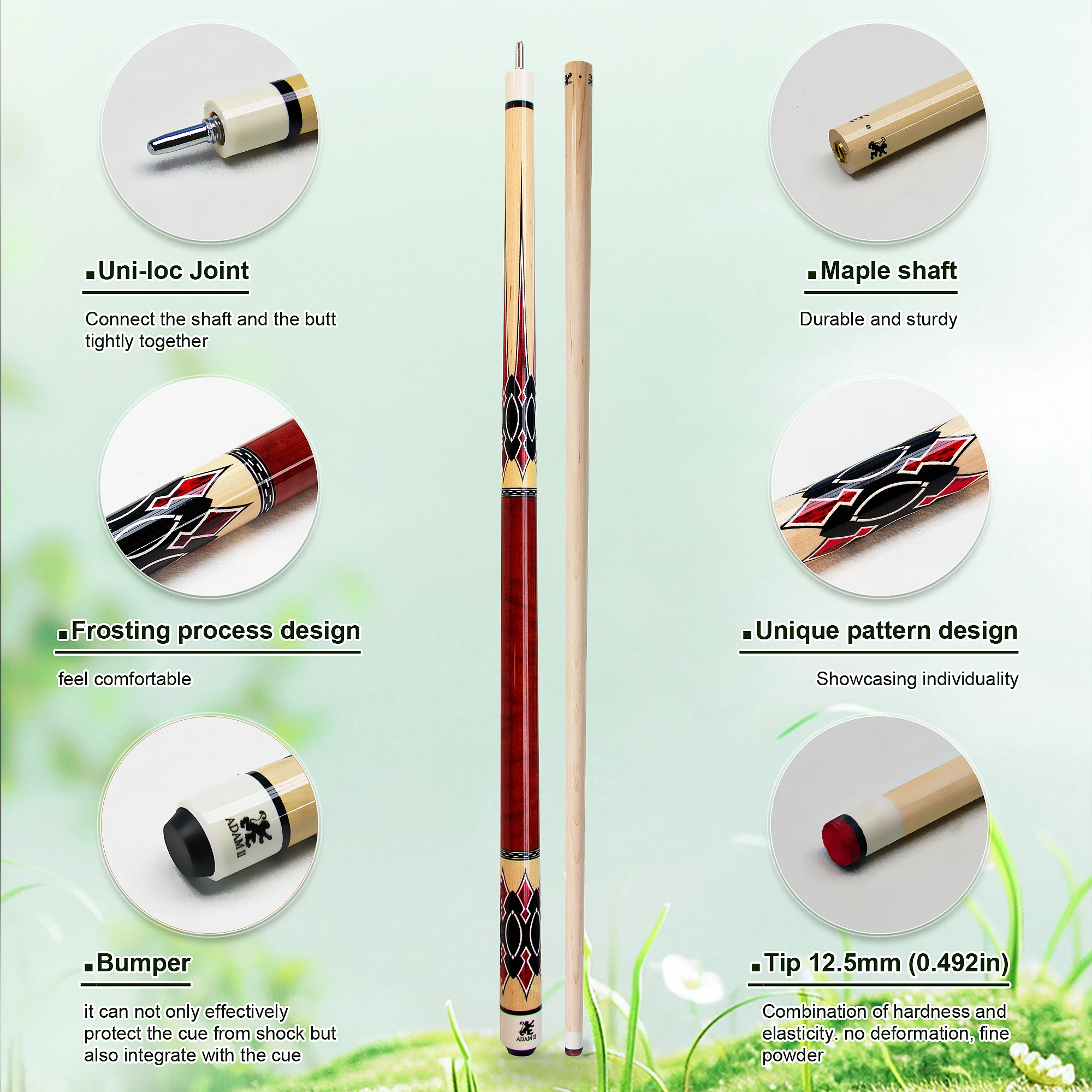 Professional 13mm Maple Durable American Billiards and Billiards Cue with Quick Connection Utility pool cue stick for adults