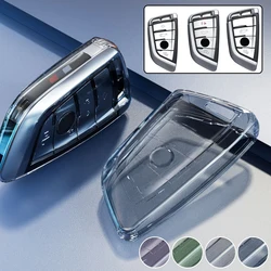 1PCS TPU 투명 자동차 키 케이스 커버 홀더 쉘 BMW F20 G20 G30 X1 G05 X6 X7 자동차 액세서리 홀더 쉘 키 체인