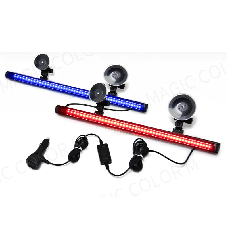 96 LED lumière stroboscopique de voiture lampe d'avertissement Flash d'urgence 2-en-1 3030 SMD barre de pare-brise conseiller de la circulation automatique accessoires de voiture 12 V-24 V