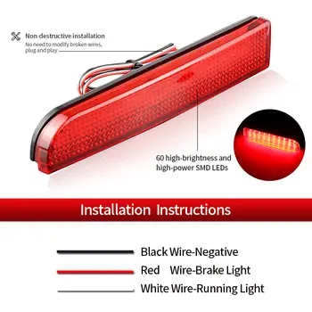 適用於三菱藍瑟 Evolution X 歐藍德運動版/RVR/ASX 12V 汽車的 2 件裝 LED 後保險桿燈反光片霧燈尾燈煞車燈 6 最佳銷售 三菱藍瑟尾燈罩 - №5