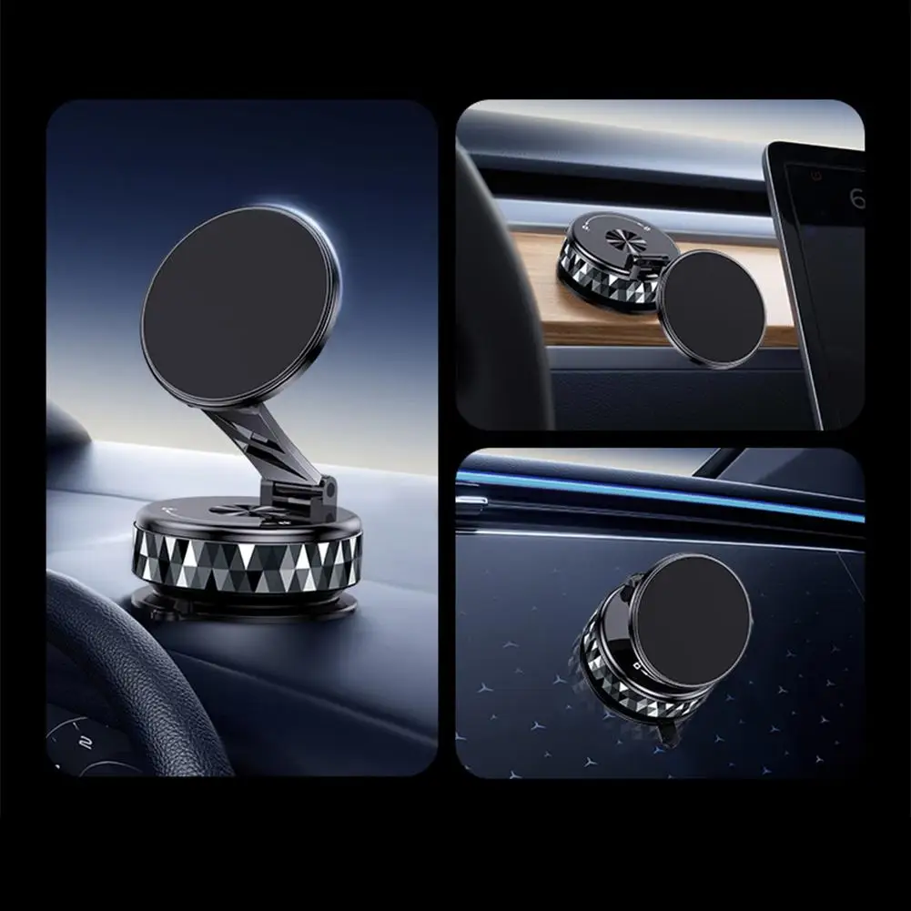 

Magnetic Car Phone Holder Vacuum Suction Cup Car Center Console Instrument Panel Rotating Folding Smart Phone Navigation Bracket