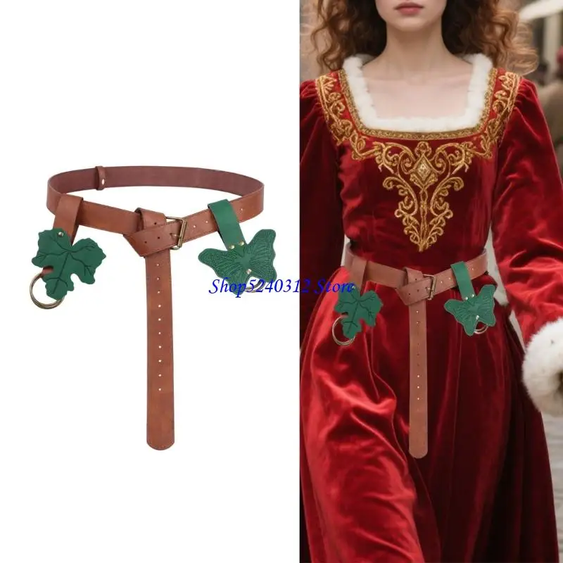

634C Renaissances Accessories Leather Belt Waist Bag Butterfly Skirt Hikes Set fpr Cosplay Halloween Medieval Festival Costume