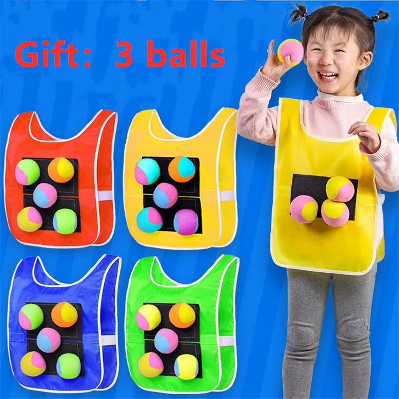 

Kids toys Outdoor Funny Game Toy Belt Kindergarten Collective Game Sticky Ball Jersey Vest Waistcoat Throwing For Children sport