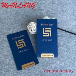 Custom  high quality cardboard cards shiny gold foil embossed logo custom navy blue business cards with printing logo