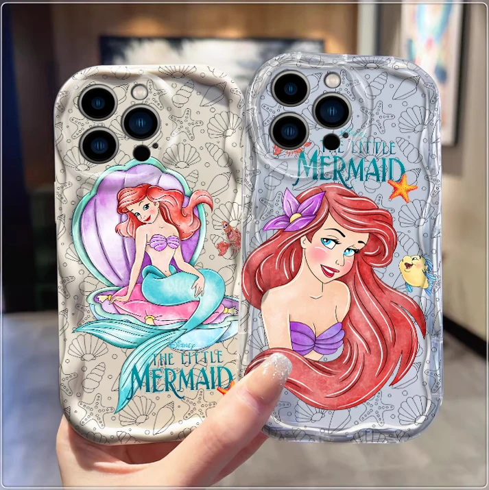 The Little Mermaid For Apple iPhone 15 14 13 12 11 XS XR X Pro Max Plus Wave Oil Funda Phone Case