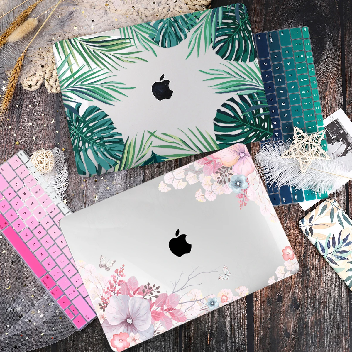 Floral Printing Hard Laptop Case For Macbook Pro Retina 11 12 Air Pro 15 16 Touch bar 2020 A2337 A2289 A2338 A2179 Crystal Cover