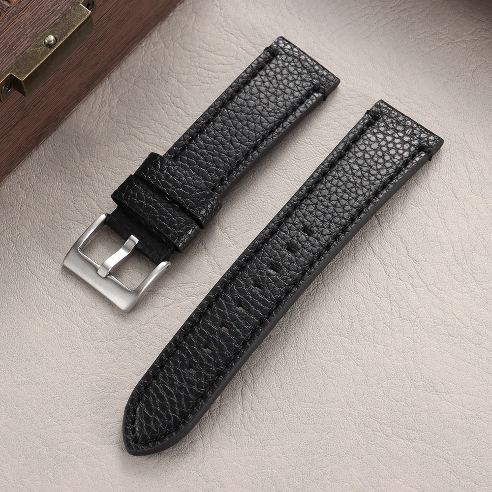 Leder-Uhrenarmband mit Litschi-Muster 18mm 20mm 22mm 24mm Armband für HUAWEI WATCH GT4 5 Pro Ersatz Universelle Weiche Uhrenarmbänder – Detail 19