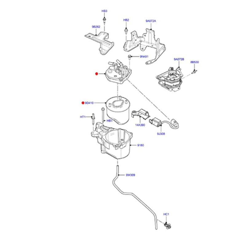 

Фильтр топливного топлива OB-двигателя в сборе 1870169 FM5Q-9155-AA 967613348 для Ford S-Max Mondeo Kuga Focus 208 Opel Citroen