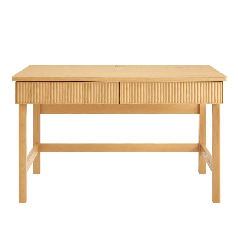 Fluted Desk, Natural Pine Finish,Sturdy Structure,Easy to Assemble,Product dimensions: 49.5