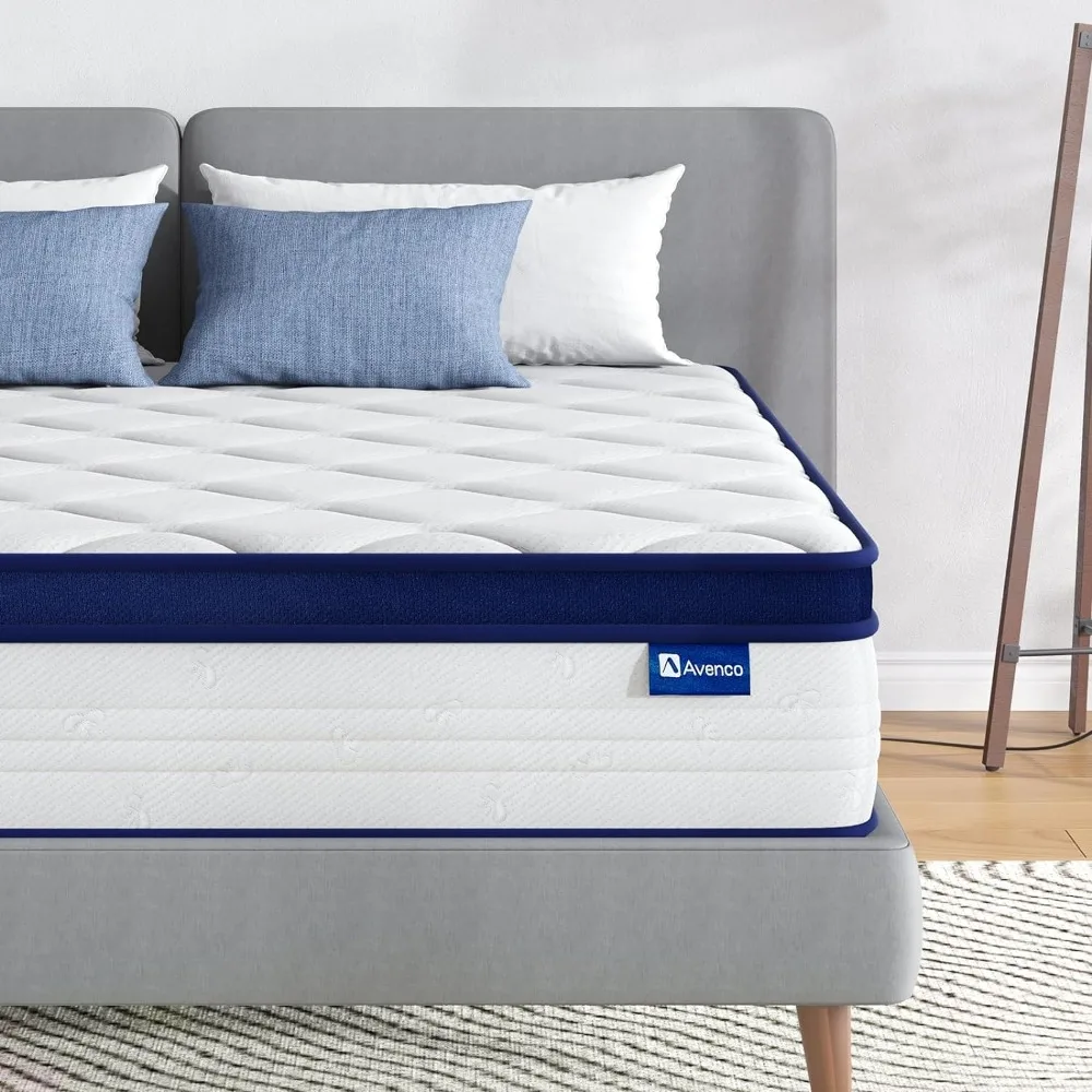 Full Size Mattress, 12 Inch Full Mattresses in a Box, Hybrid Spring Mattresses with Comfort Foam