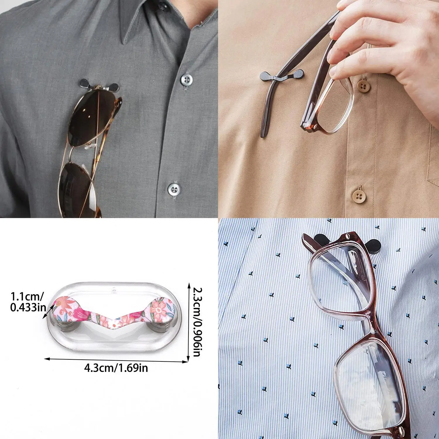 

1Pc Multi-function Portable Magnetic Eyeglass Clip Holder Hang Brooches Pin V Shape Removable Magnet Glasses Headset Line Buckle