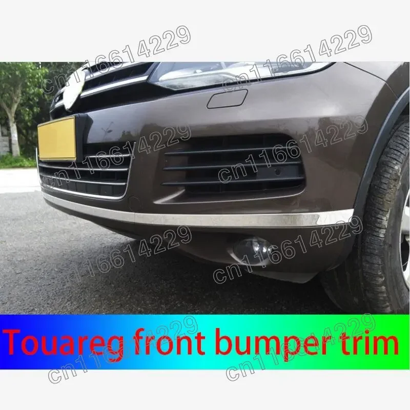 For VW Volkswagen Touareg 2011 2012 2013 2014 2015 AStainless steel Front bumper decorative strip cover trim Car styling