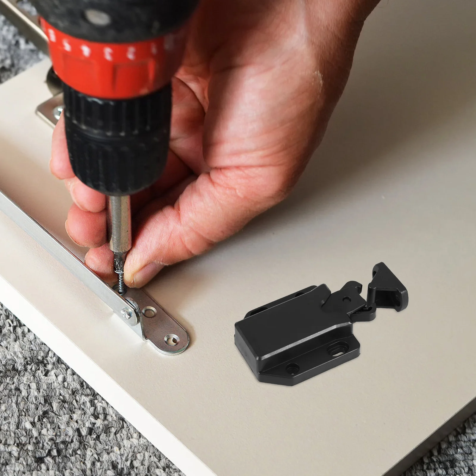 

4Pcs Self-Locking Rebound Latch Push to Open Cabinet Catch for Kitchen Doors Wardrobes Durable Hardware Door Catch