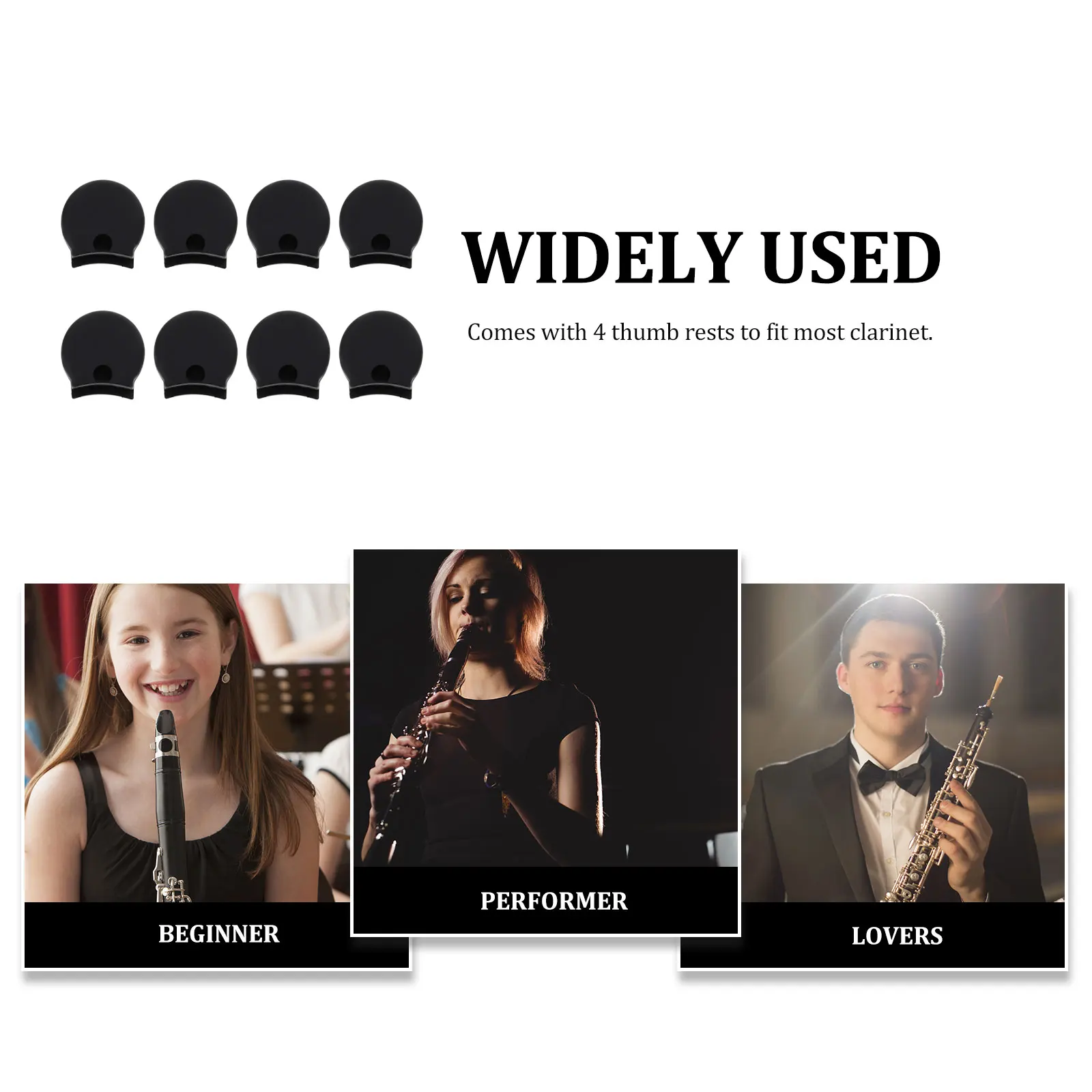 

10Pcs Clarinet Finger Support Rest High Class Silicone Durable Design Prevents Pressure Comfortable Playing Clarinet Thumb Rest