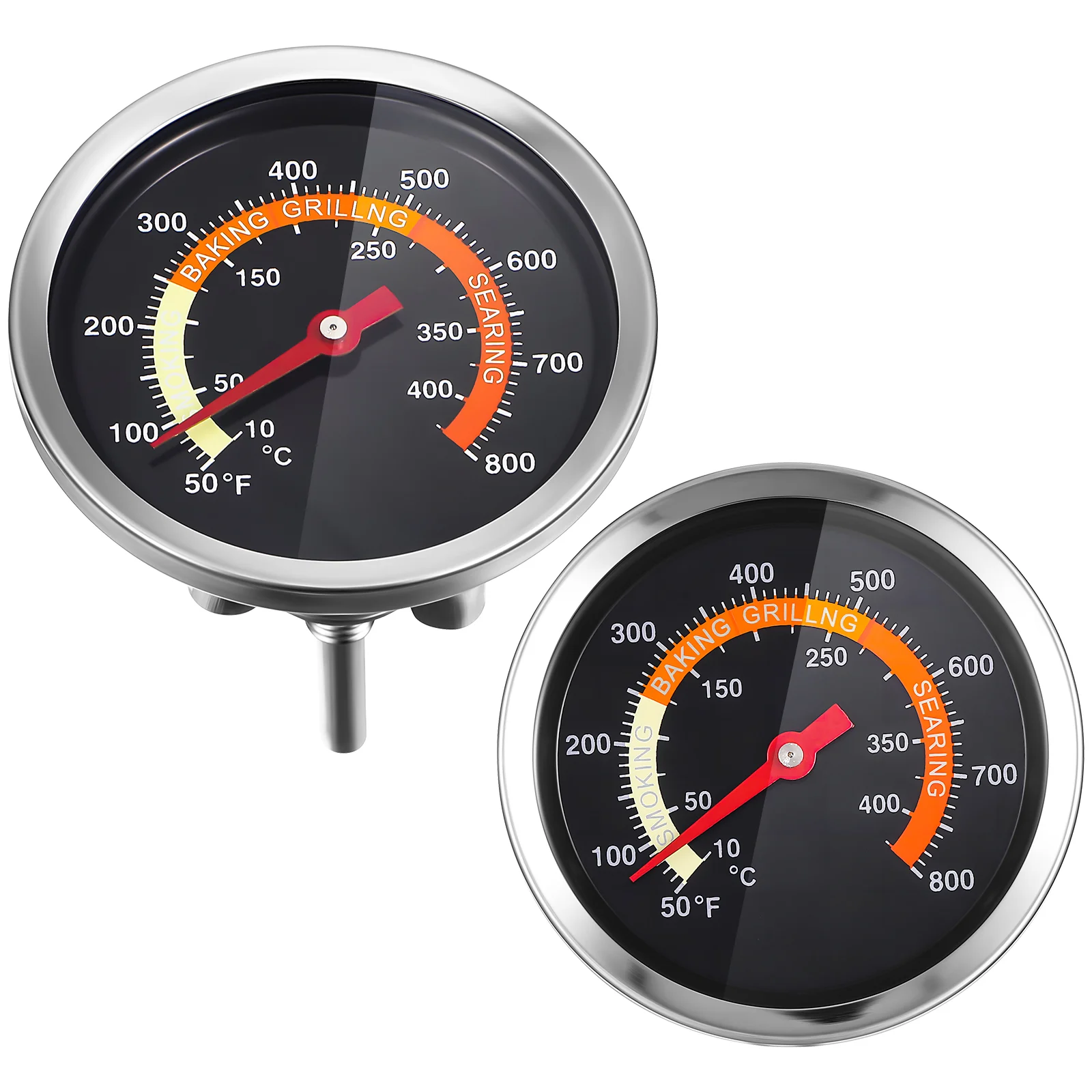 

Digital Thermometer Stainless Steel 2 Pcs Grill Bbq Cooking Oven Temperature Gauge Easy High Precision Wide Range