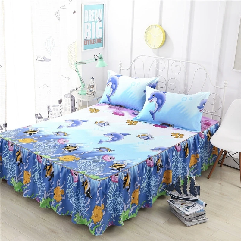 Modern Nordic Lace Mattress Skirt, Vibrant Colors with Reactive Dyeing, Durable Fabric, Long-lasting