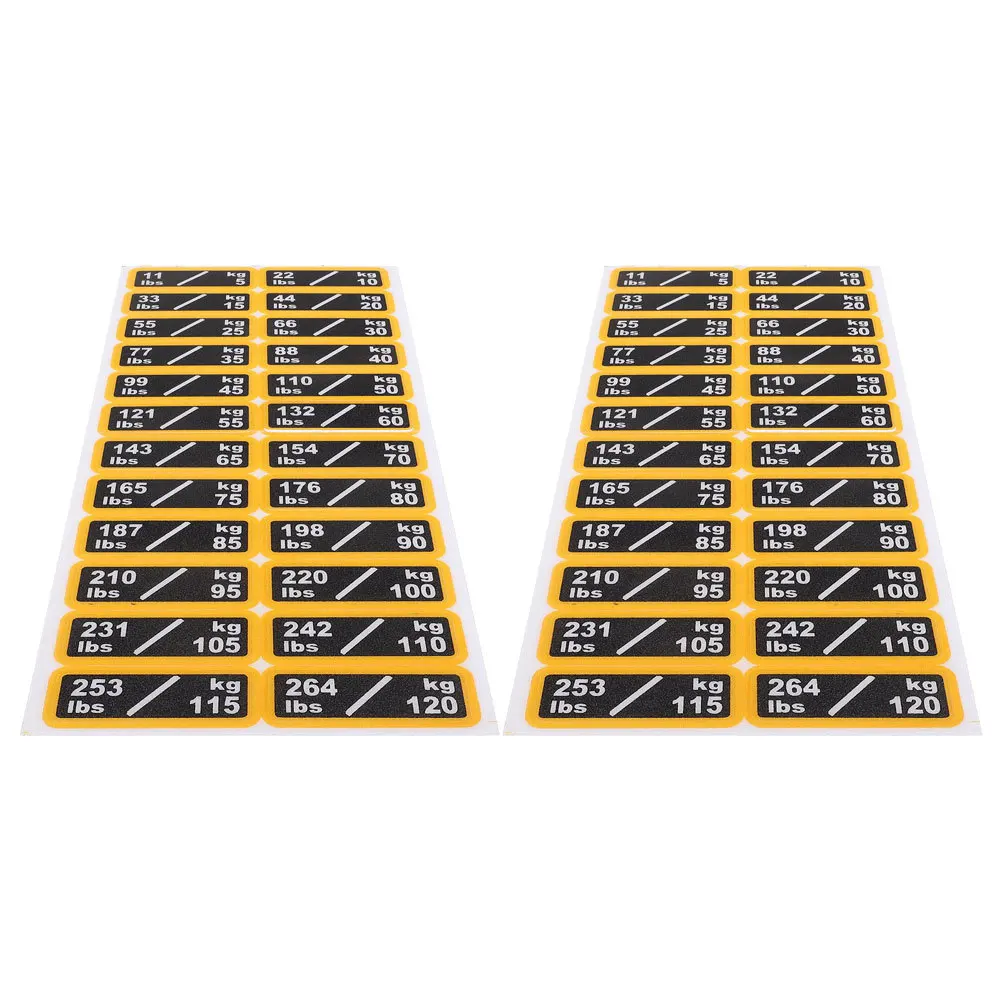2 Sheets Self Adhesive Gym Weight Stack Labels Waterproof Professional Weight Block Stickers for Strength Training Equipment