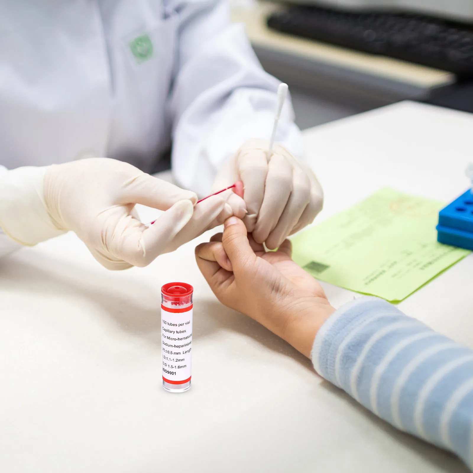 

100 Pcs Micro Hematocrit Capillary Tubes Borosilicate Glass Treated Anti-Clotting Hospital Use Capillary Melting Tubes