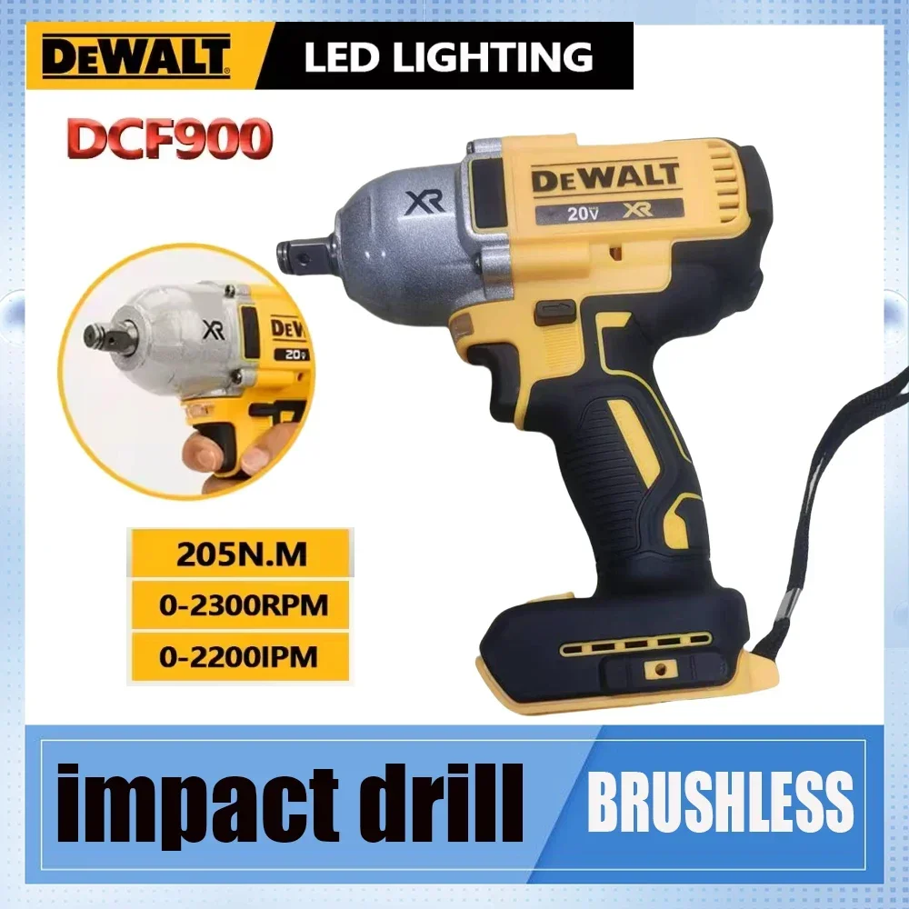 مجموعة DEWALT DCF900 1/2 بوصة مفتاح ربط عزم دوران عالي بدون فرش، أداة كهربائية شاحن بطارية DEWALT 20 فولت، 1396N. م،
