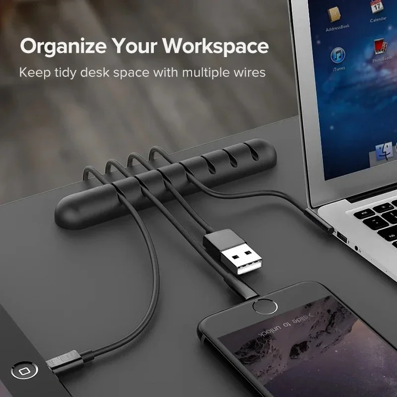 Ugreen Cable Organizer Silicone USB Cable Winder Flexible Cables  Management Clips For Mouse Headphone Earphone Cables Holder