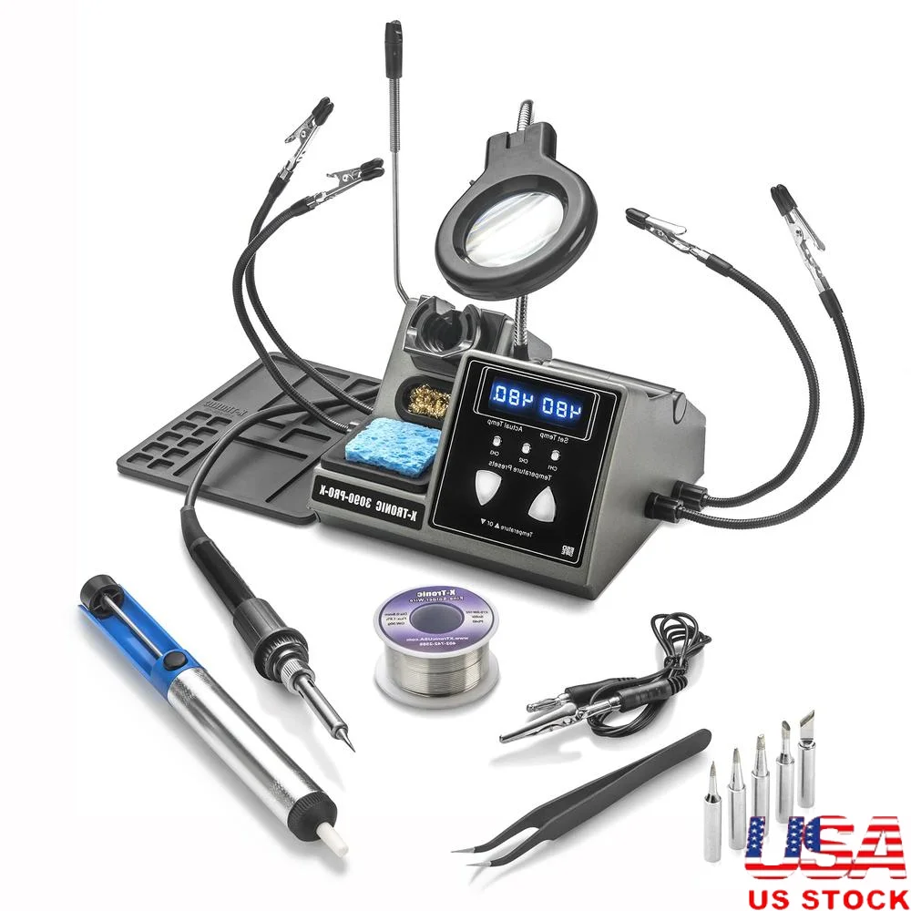 Adjustable 75W Soldering Iron Kit with LED Display Anti-Static Design 5 Extra Tips