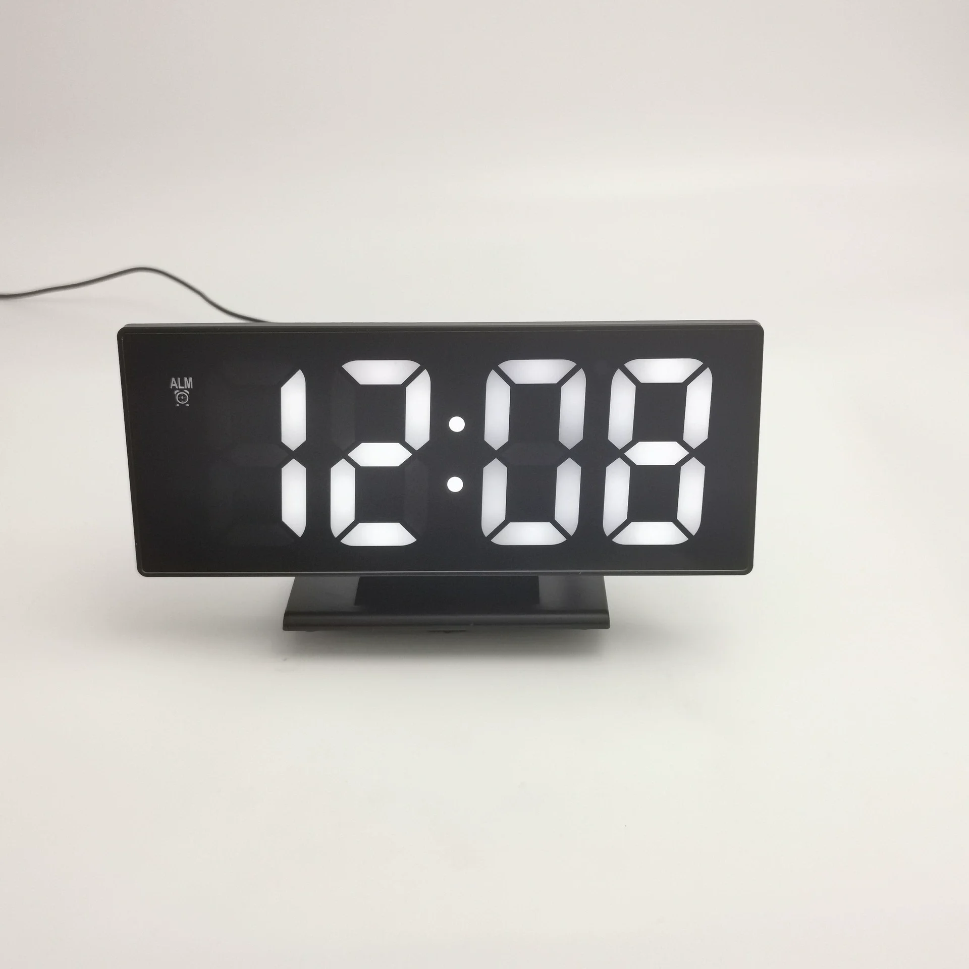 Digital Alarm Clock LED Mirror Electronic Clock Large LCD Display Digital Watch Clock Living Room Bedside Multifunctional Mut L1