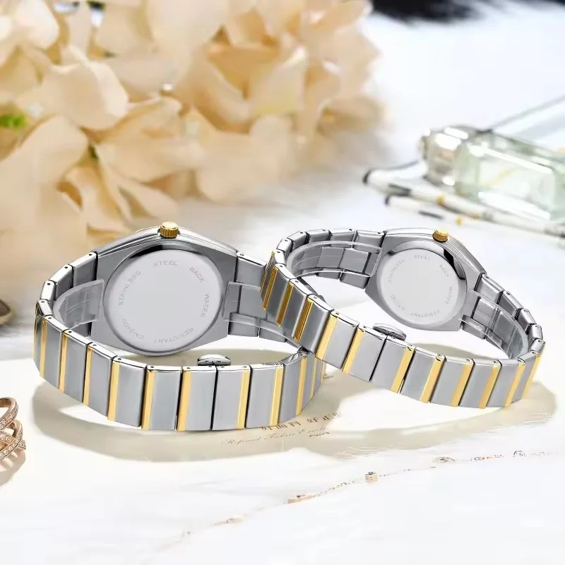 CHENXI 640 Fashion Couple Quartz Watch Diamond Dial Watch Calendar Night Light Waterproof Men's and Women's Casual Watch Gift