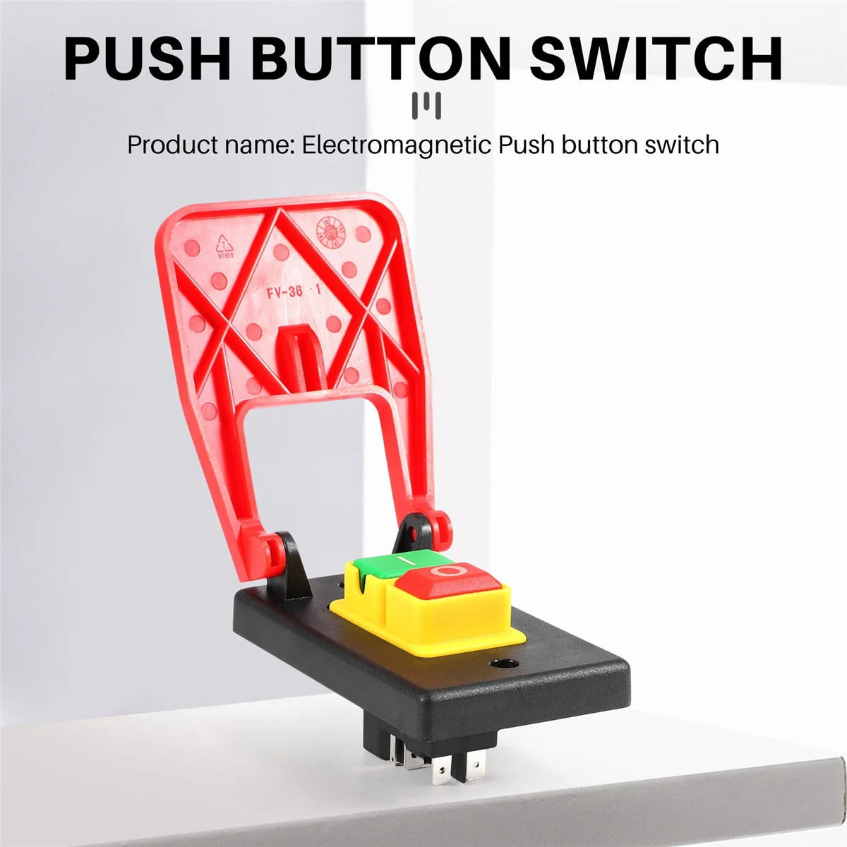 Off-On Red Cover Emergency Stop Push Button Switch 16A Power-Off/Undervoltage Protection Electromagnetic Start Switch