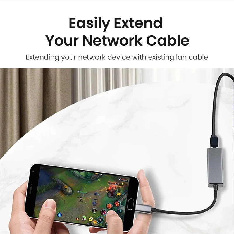 DOONJIEY 100/1000Mbps USB RJ45 Ethernet Adapter USB 3.0 Type-C Gigabit Wired Network Card For PC MacBook Laptop Windows