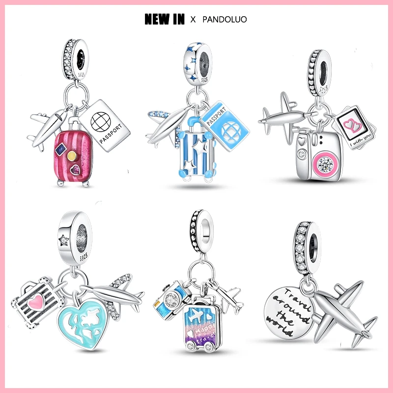 

Charms 925 Sterling Silver Travel Aircraft Series Charms Beads Fit Pandora 925 Original Bracelets Womens Fine DIY Jewelry Gift