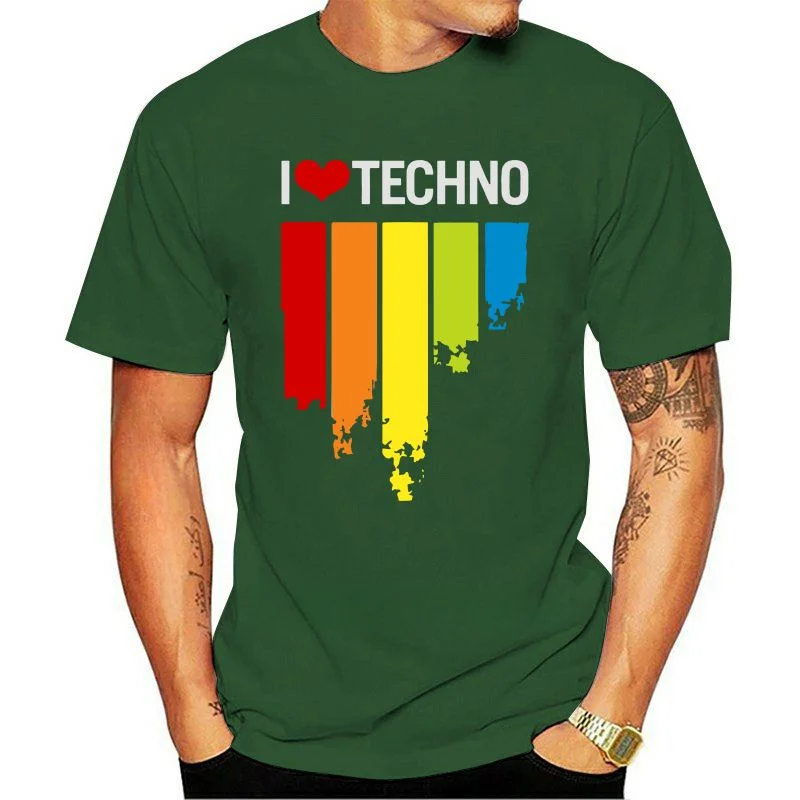 New Techno House Trance Dance Music T-Shirt 2021 Fashion Brand Men's Tops StreetWear T-shirt Solid Color Short Sleeve T Shir