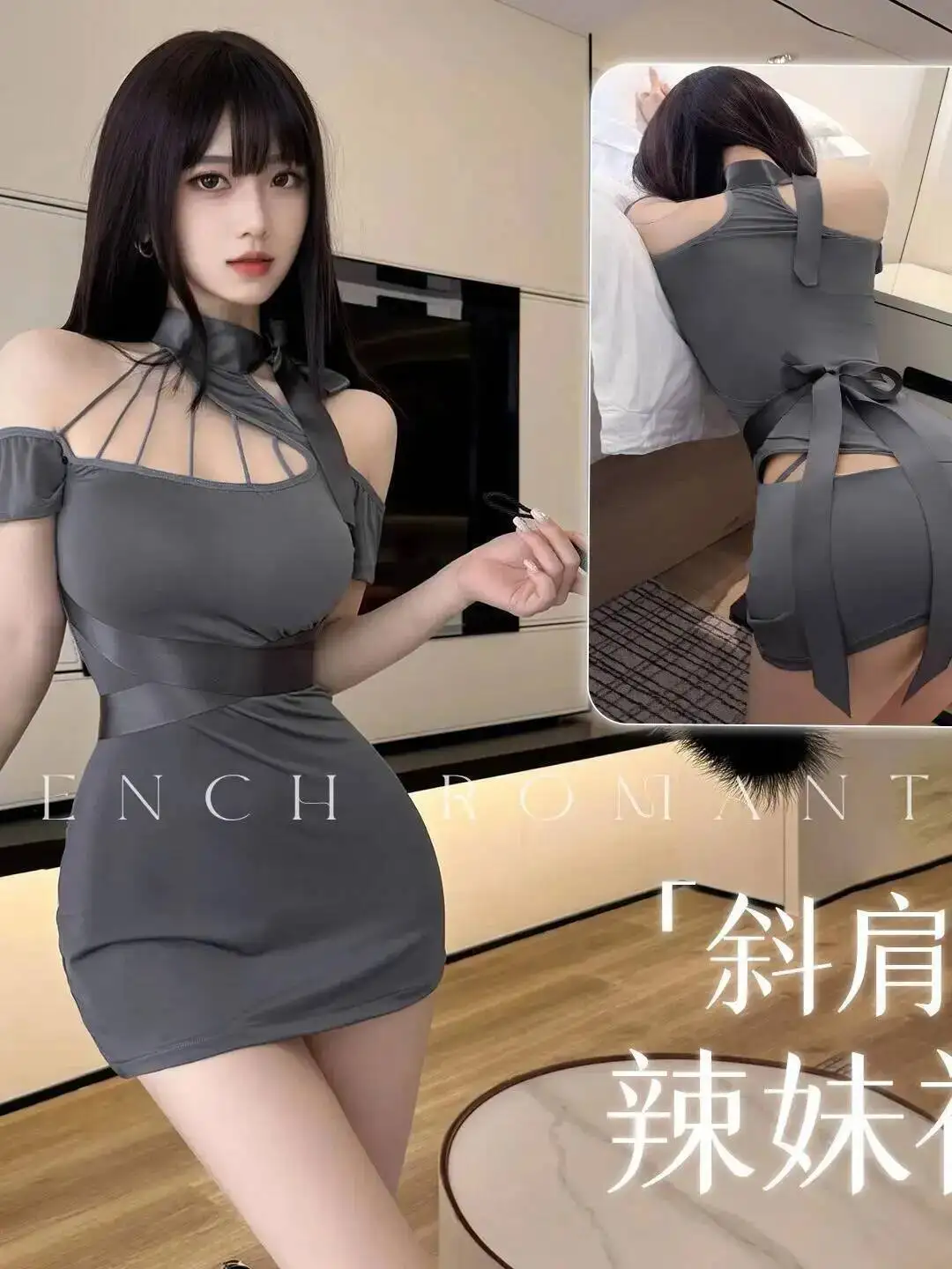 Feimu Irregolare Asimmetrico Scava Fuori Aderente Vestito Sexy Elegante Cerniera Moda T Shirt Mini Vestito 2025 Nuovo Modo Top PLB8