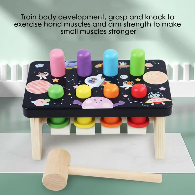 لعبة اجتز الخلد للأطفال الصغار لعبة اجتز الخلد الملونة مقعد قصف خشبي مع مطرقة ألعاب تعليمية لمرحلة ما قبل المدرسة